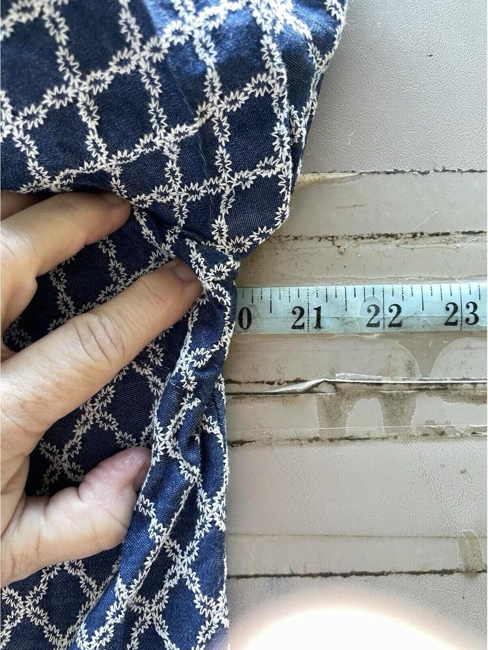 trina size 10 Dress Blue Off Shoulder Below Knee Geometric Print  (1-15/46) - Picture 2 of 7